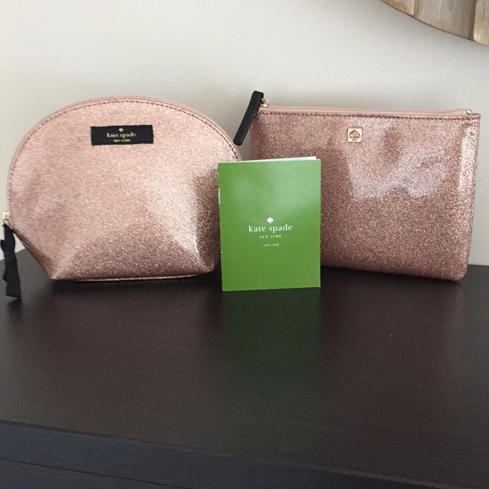 Kate Spade makeup bag and slim bee rose gold